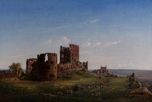 Pohled na zničený hrad Hammershus